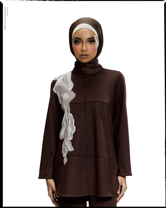 Sorel Patched Loose Top in Quill