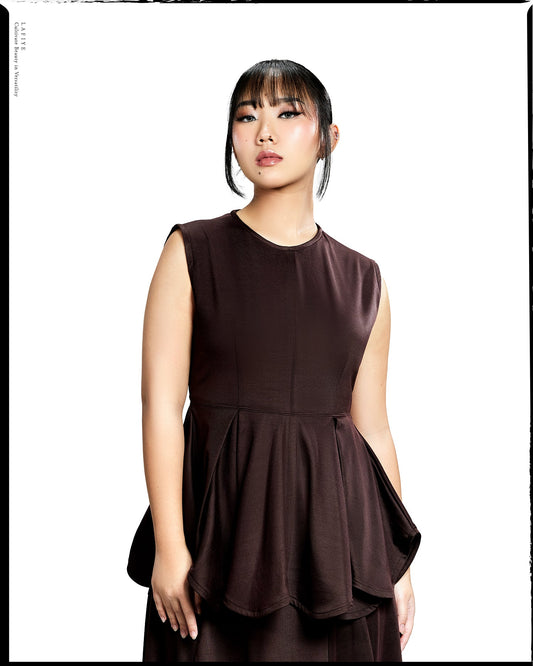 Rho Peplum Top in Quill