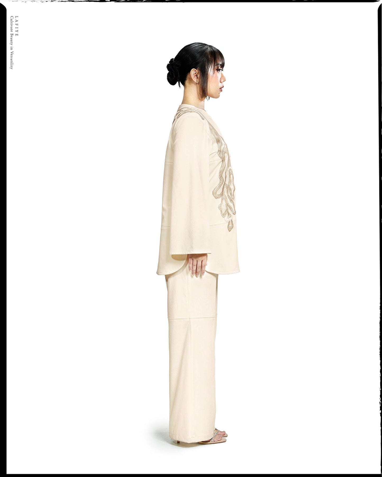 Rho Patched Loose Trousers in Clef