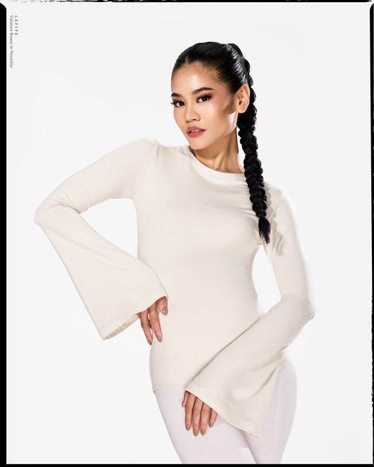 Ode Sculpting Flare Suit in Almond