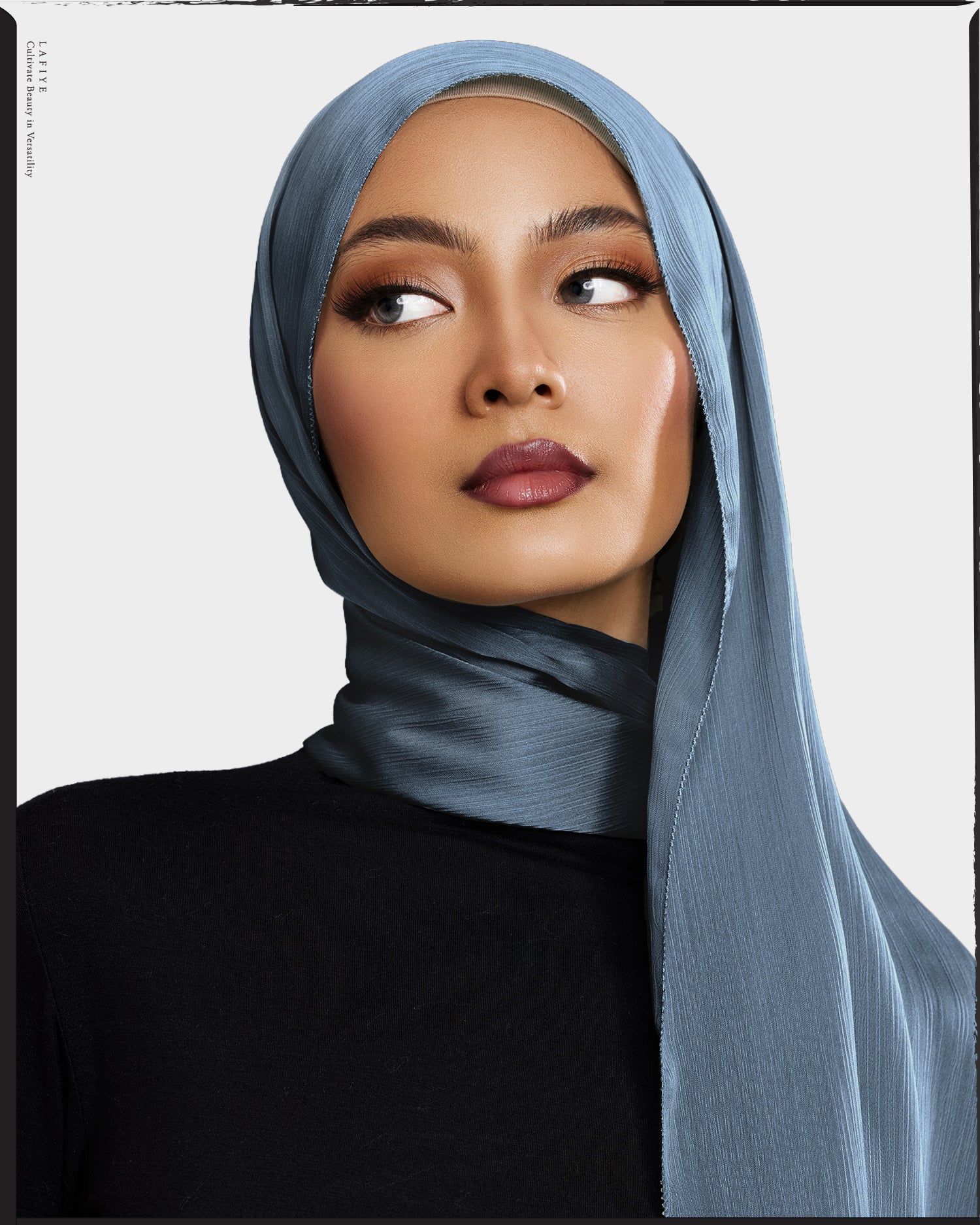 Premium Textured Silk Scarf in Bleum