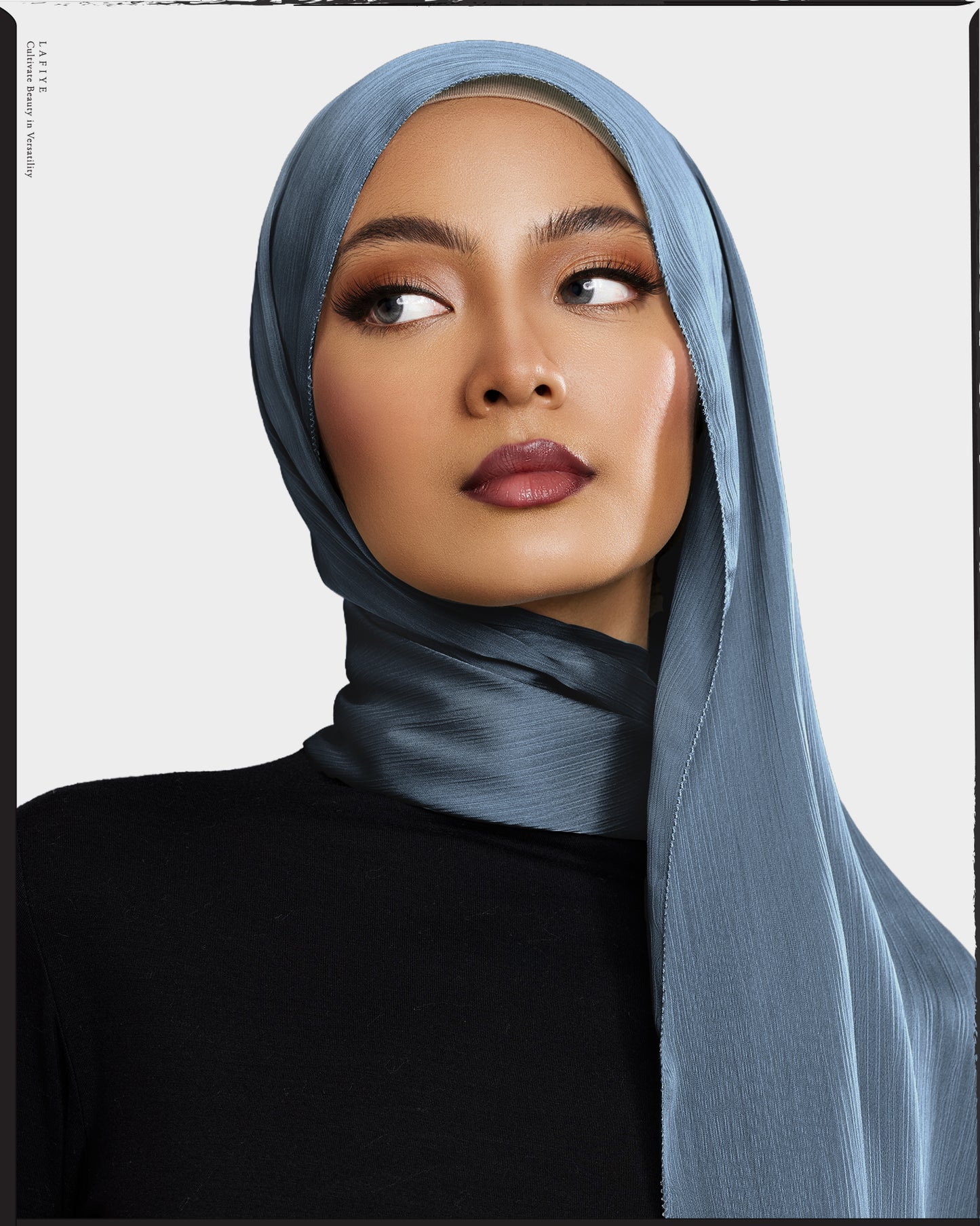 Premium Textured Silk Scarf in Bleum