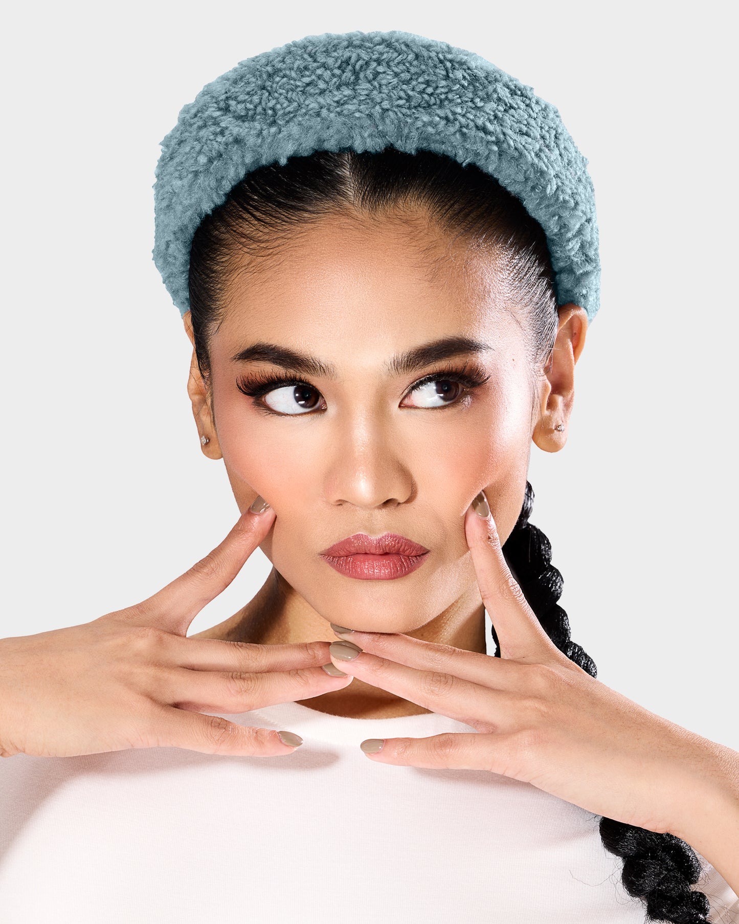 Fuzz Headband in Bleu