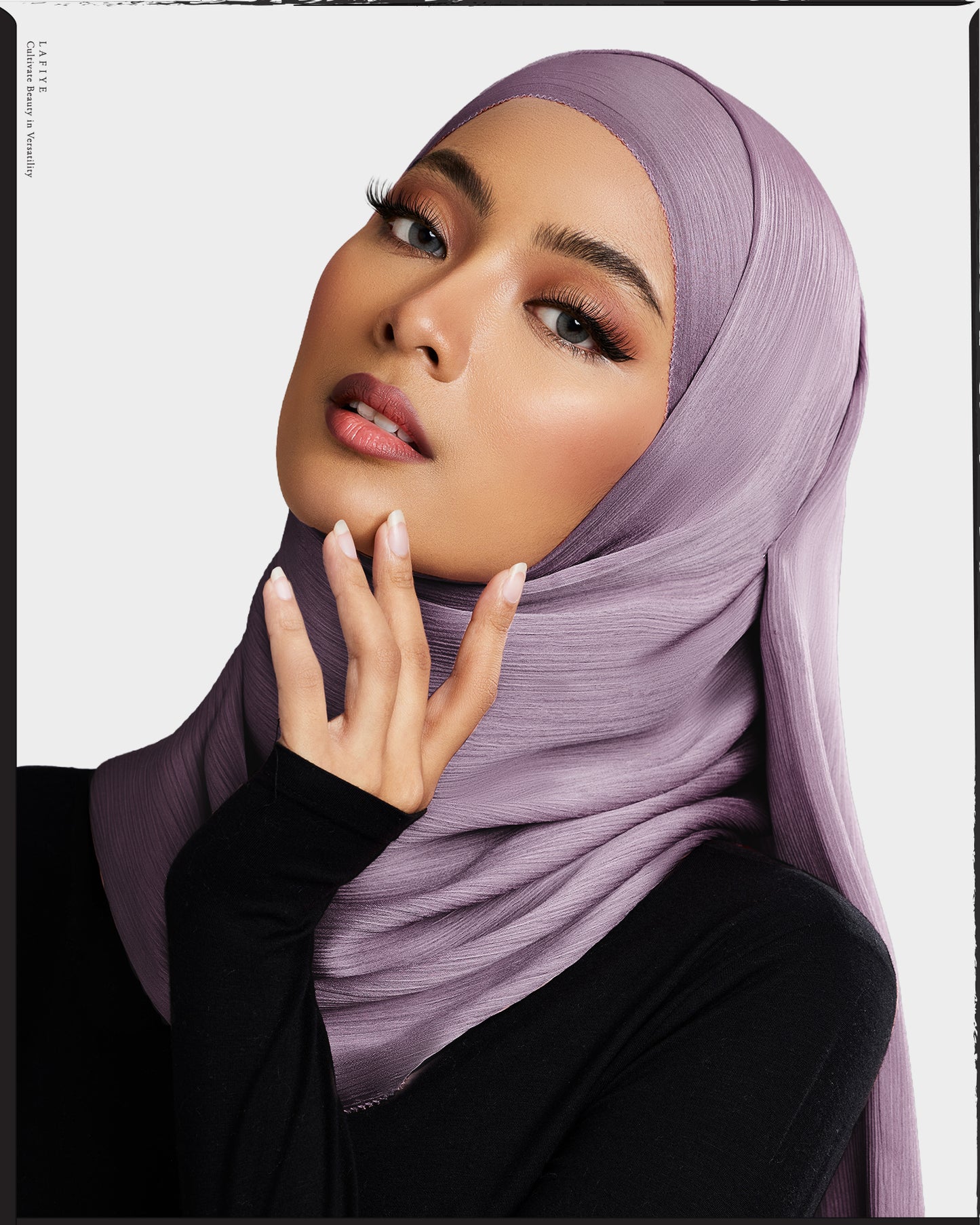 Premium Textured Silk Scarf in Henbit