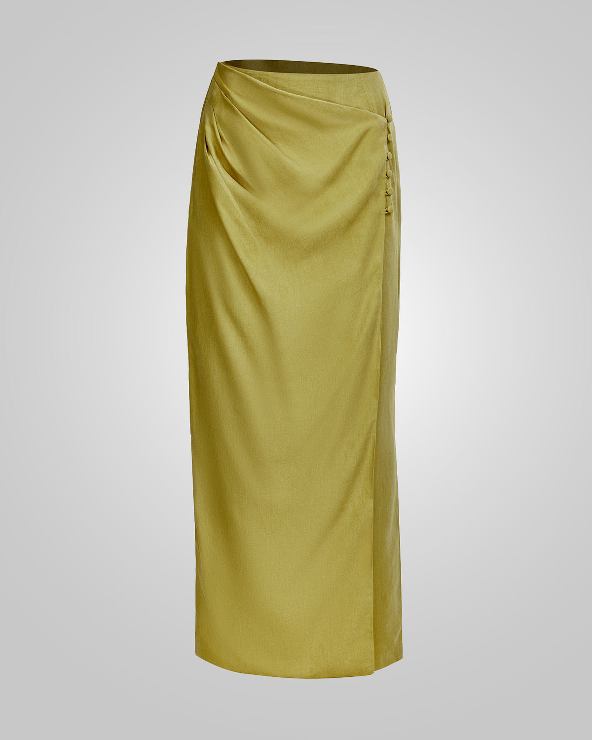 Lane Linen Wrap Skirt in Green