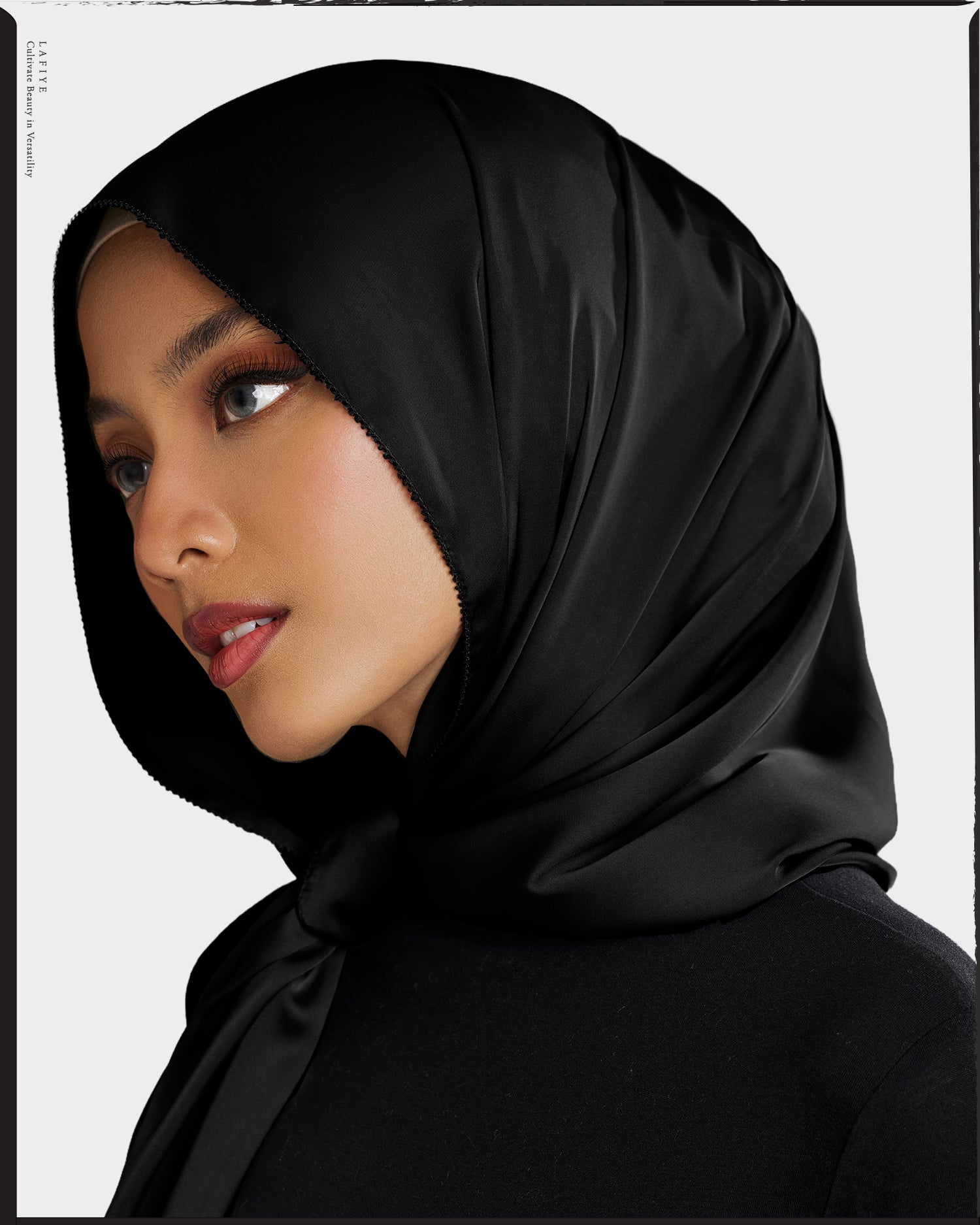 Premium Silk Scarf in Obsidian