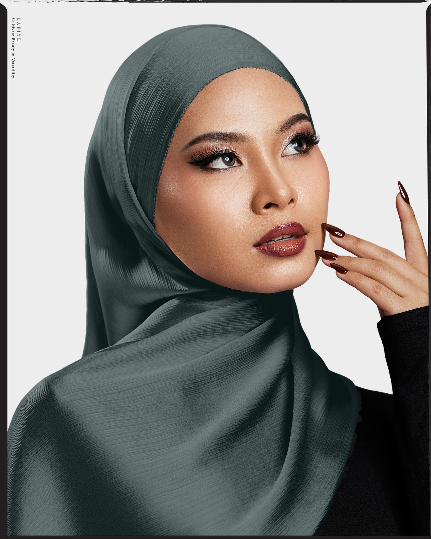 Premium Textured Silk Scarf in Ocean