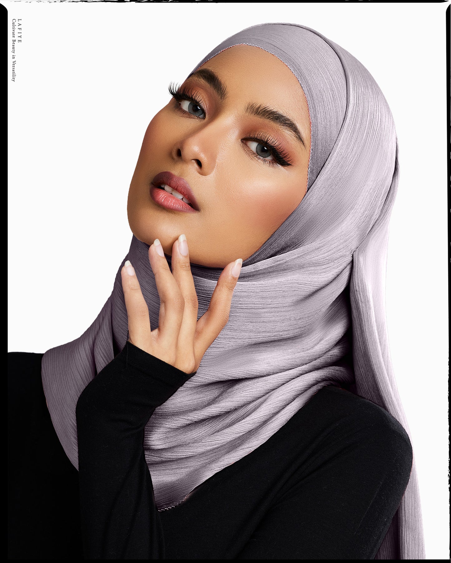 Premium Textured Silk Scarf in Stonewall