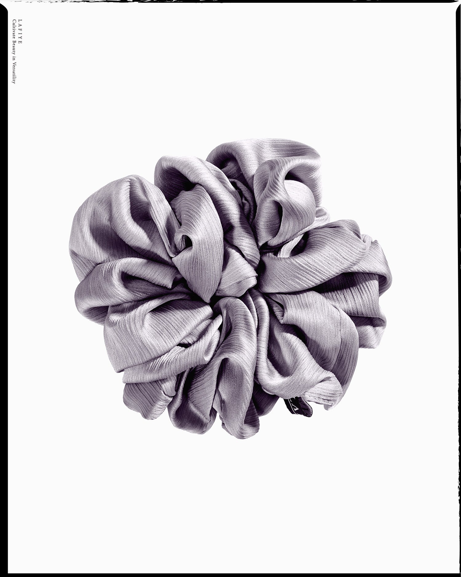 Textured Silk Scrunchie in Snowstone