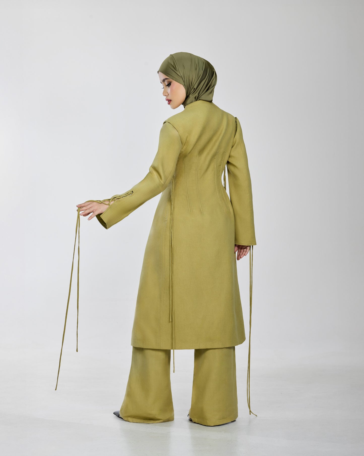 Lane Linen Coat in Green