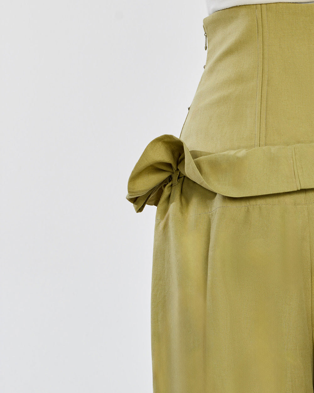 Lane Linen Corset Trousers in Green