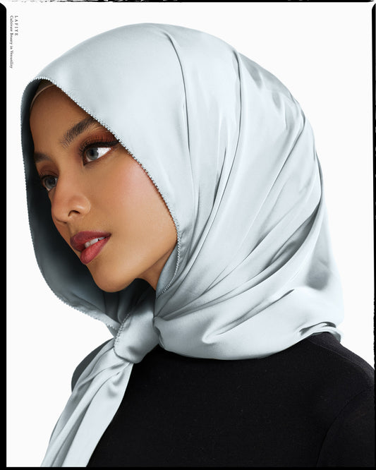 Premium Silk Scarf in Aquamarine