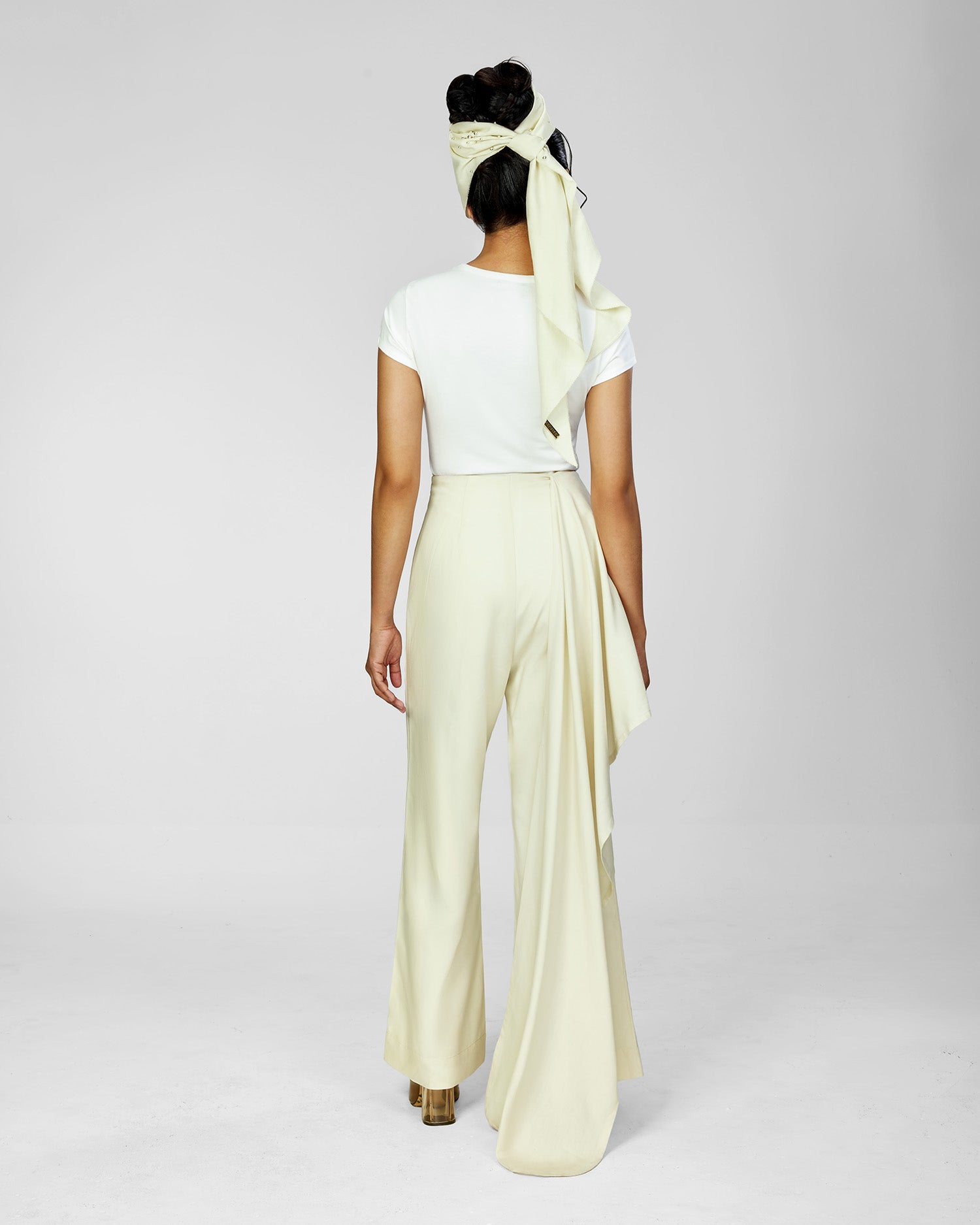 Lane Linen Layered Trousers in Cream