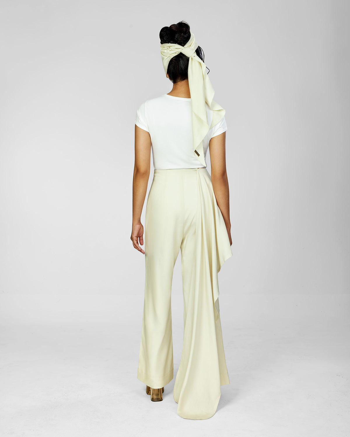 Lane Linen Layered Trousers in Cream