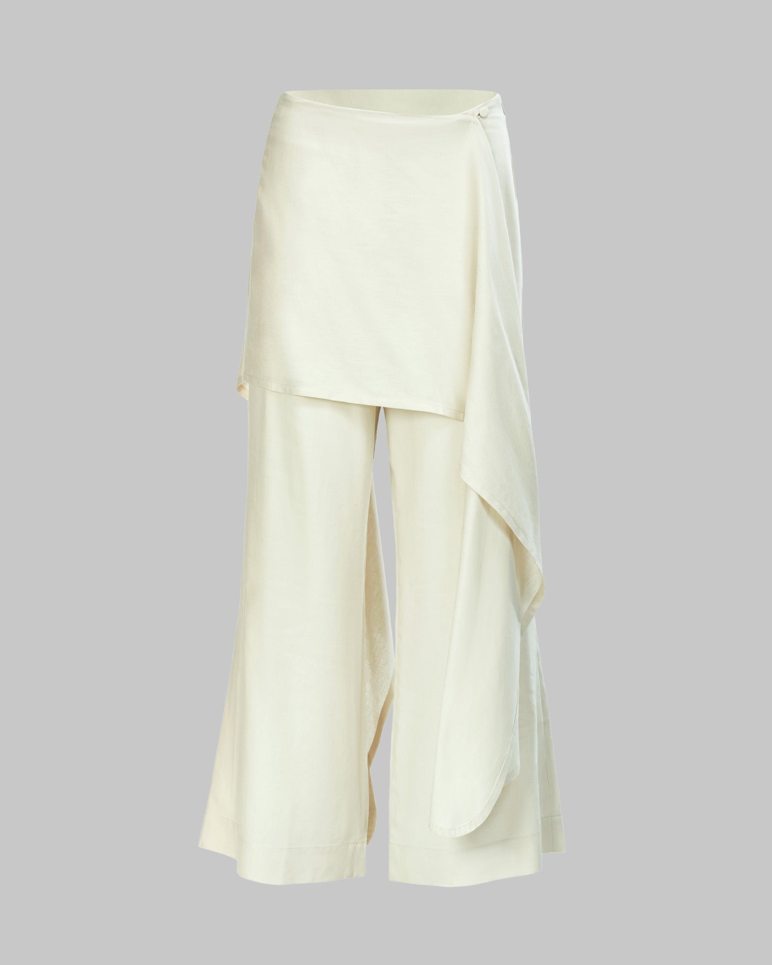Lane Linen Layered Trousers in Cream