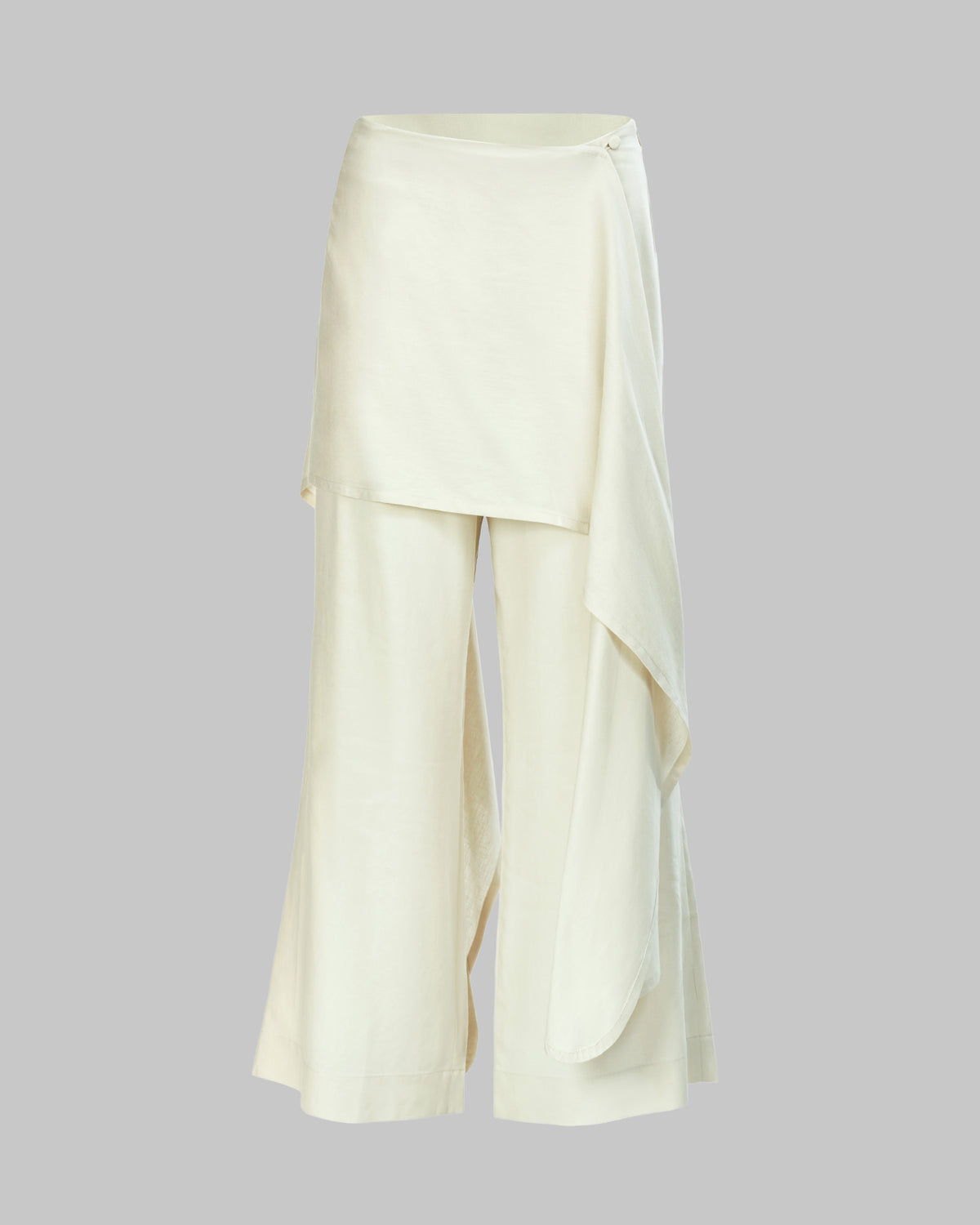 Lane Linen Layered Trousers in Cream