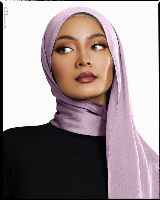 Premium Textured Silk Scarf in Loupine