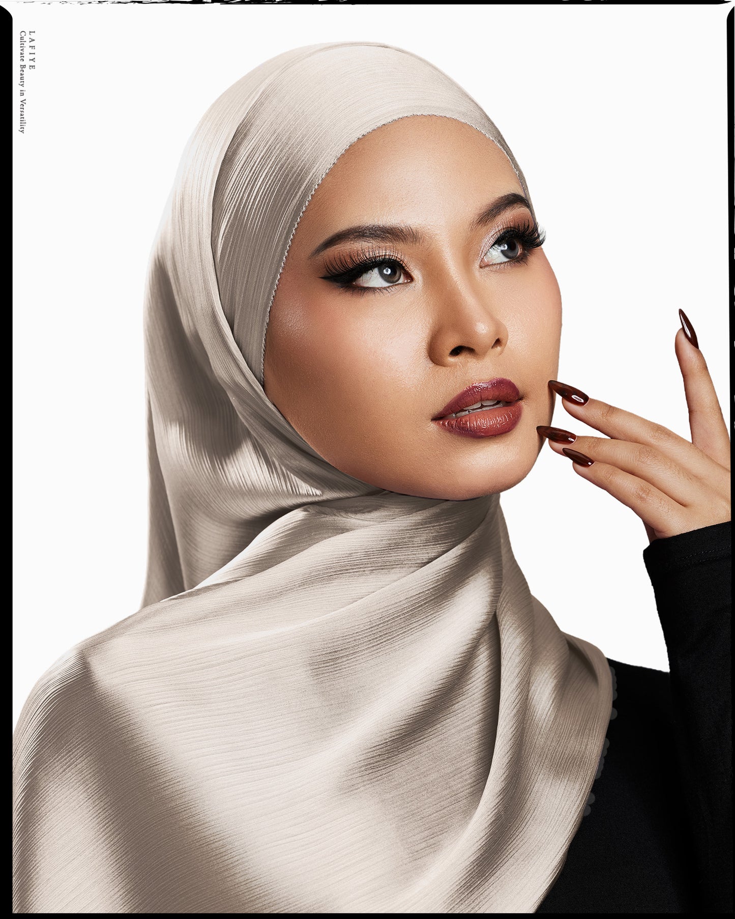 Premium Textured Silk Scarf in Malt