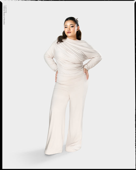 Ode Sculpting Folded Pants in Almond
