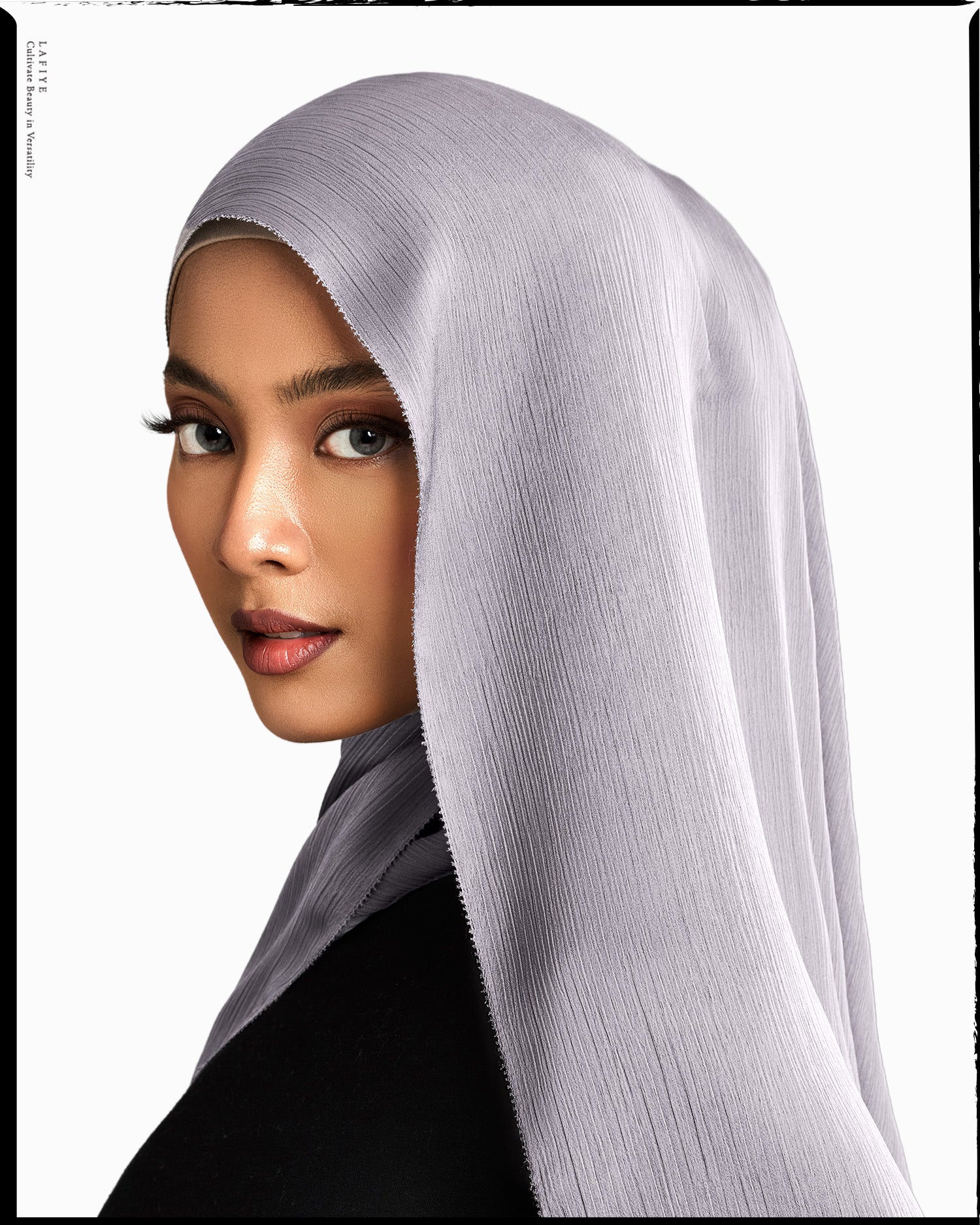 Premium Textured Silk Scarf in Petunia