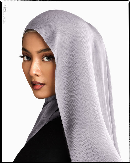 Premium Textured Silk Scarf in Petunia