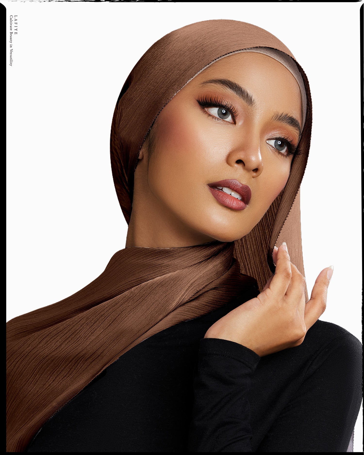 Premium Textured Silk Scarf in Rosewood