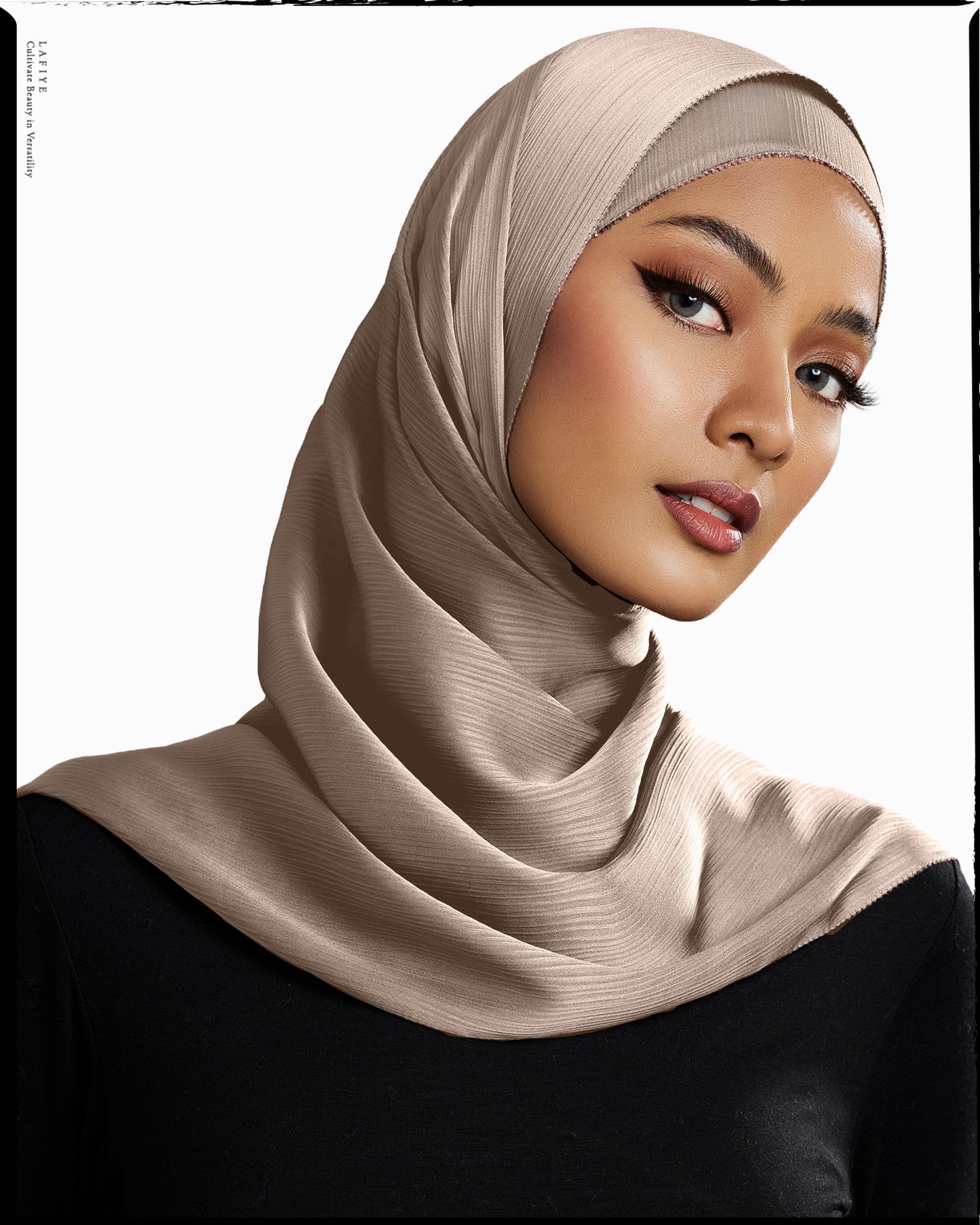 Premium Textured Silk Scarf in Sandstone