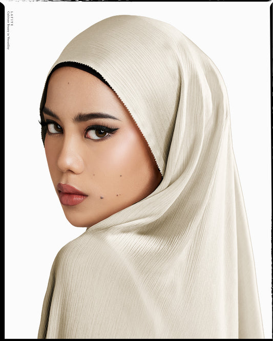 Premium Textured Silk Scarf in Sepia