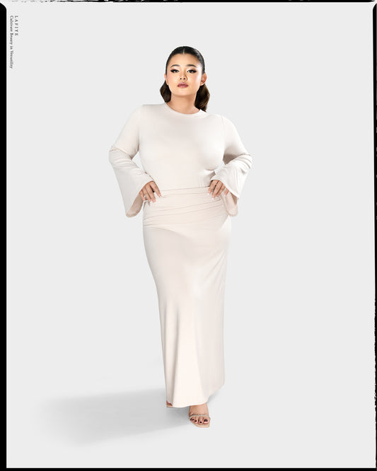 Ode Sculpting Folded Skirt in Almond