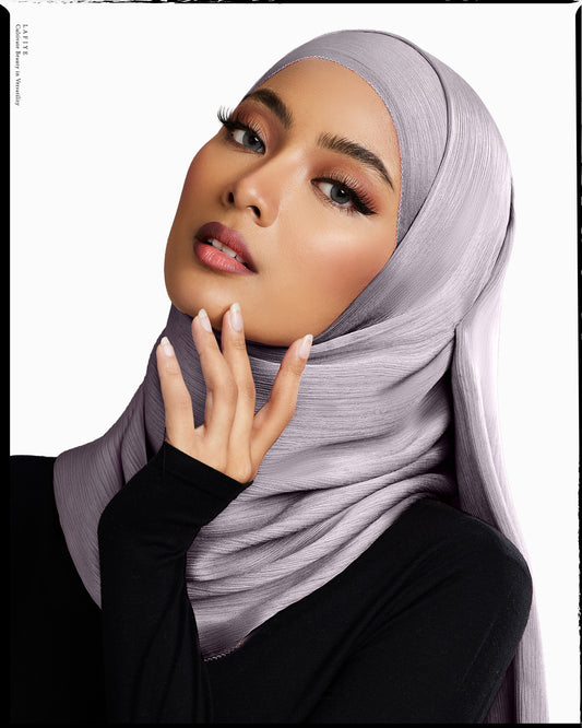 Premium Textured Silk Scarf in Stonewall