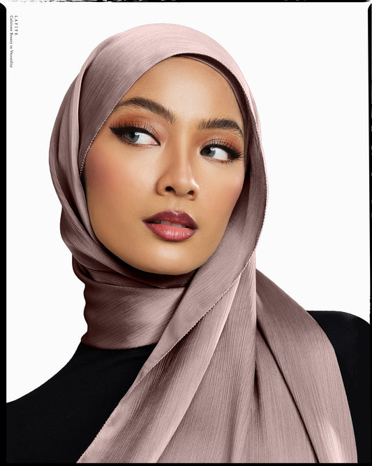 Premium Textured Silk Scarf in Thistle