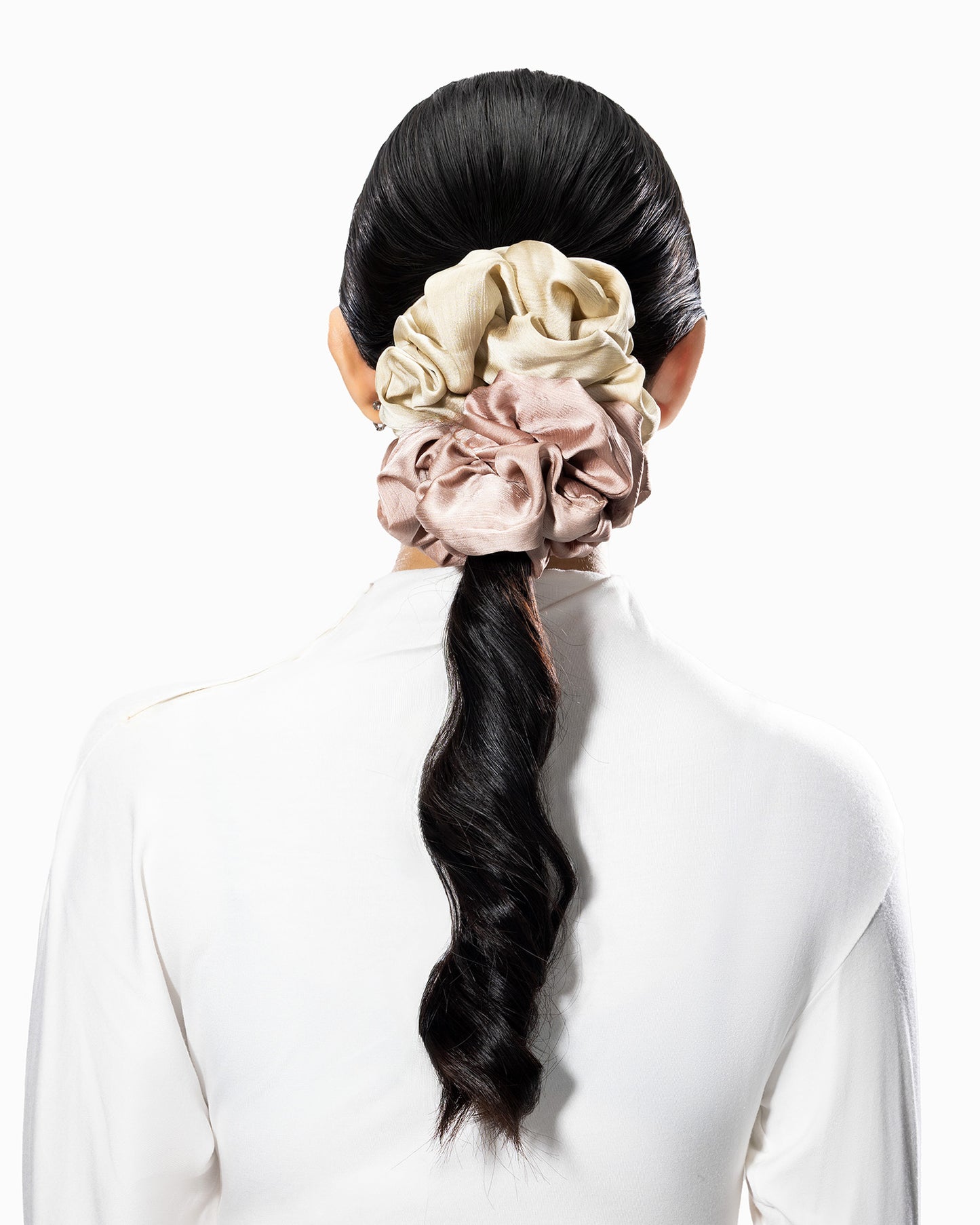 Textured Silk Scrunchie in Maudine