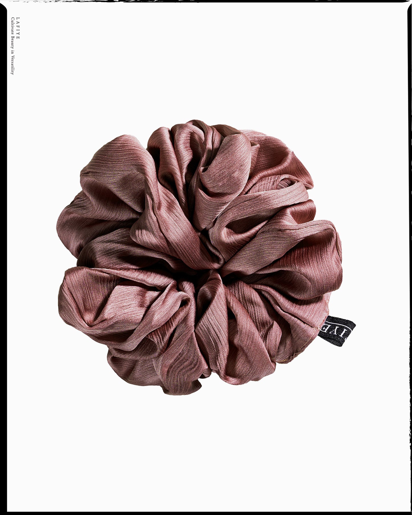 Textured Silk Scrunchie in Russet