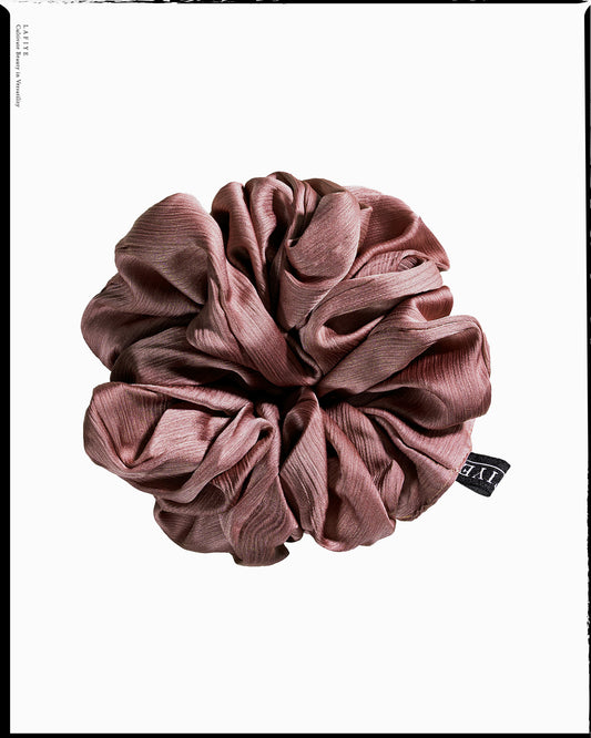 Textured Silk Scrunchie in Russet