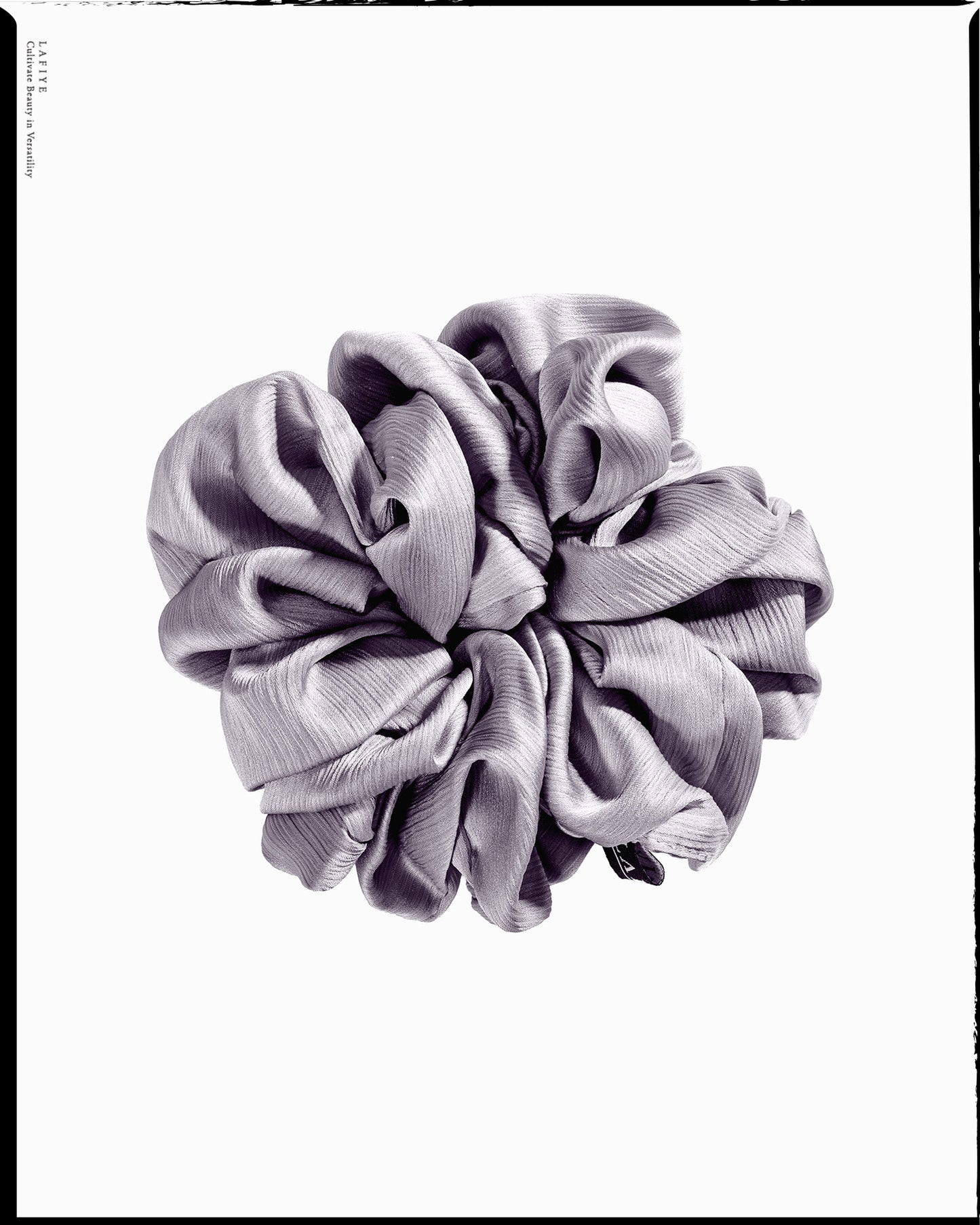 Textured Silk Scrunchie in Snowstone