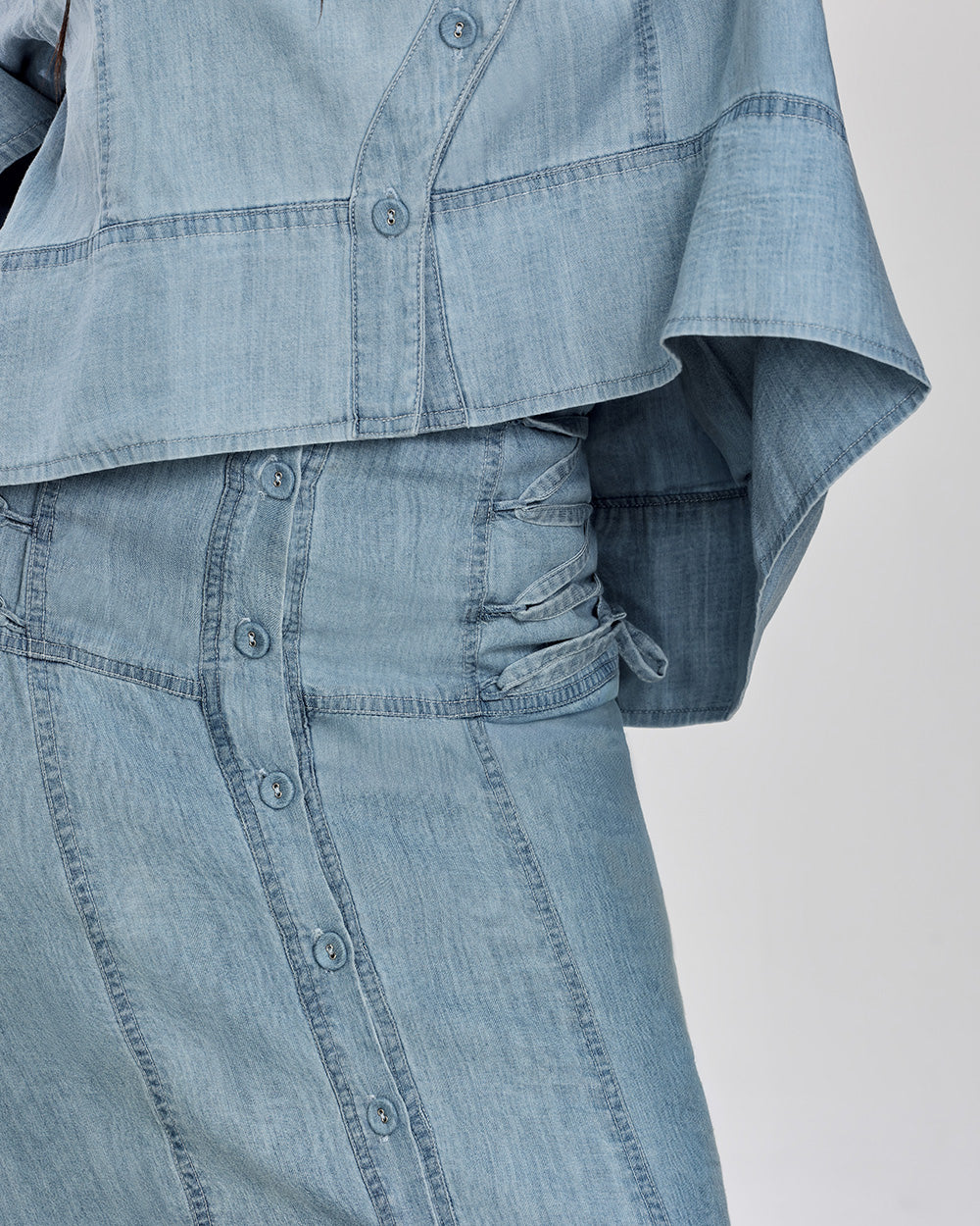 Lane Denim Straight Skirt in Light