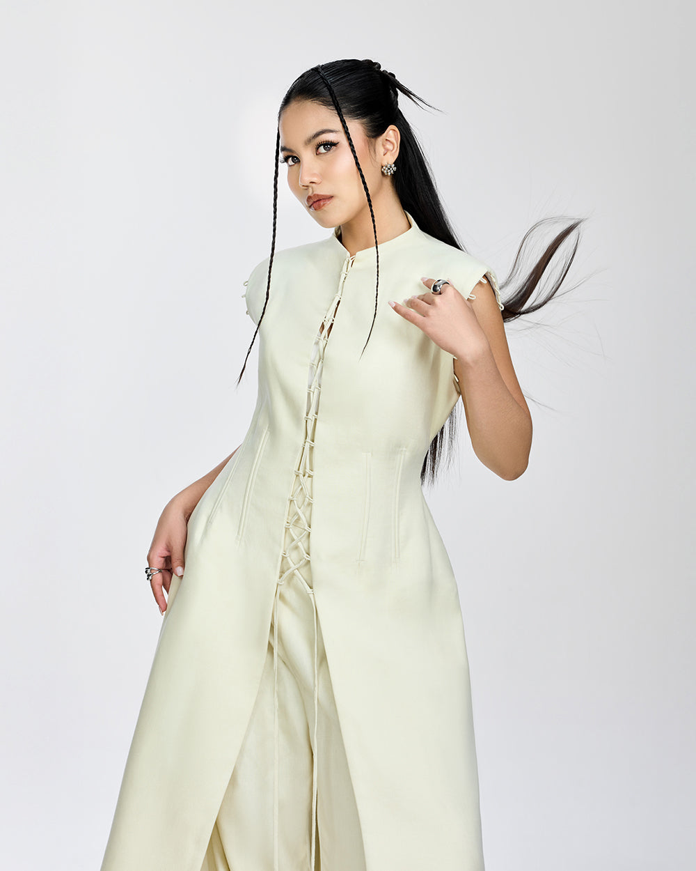 Lane Linen Coat in Cream