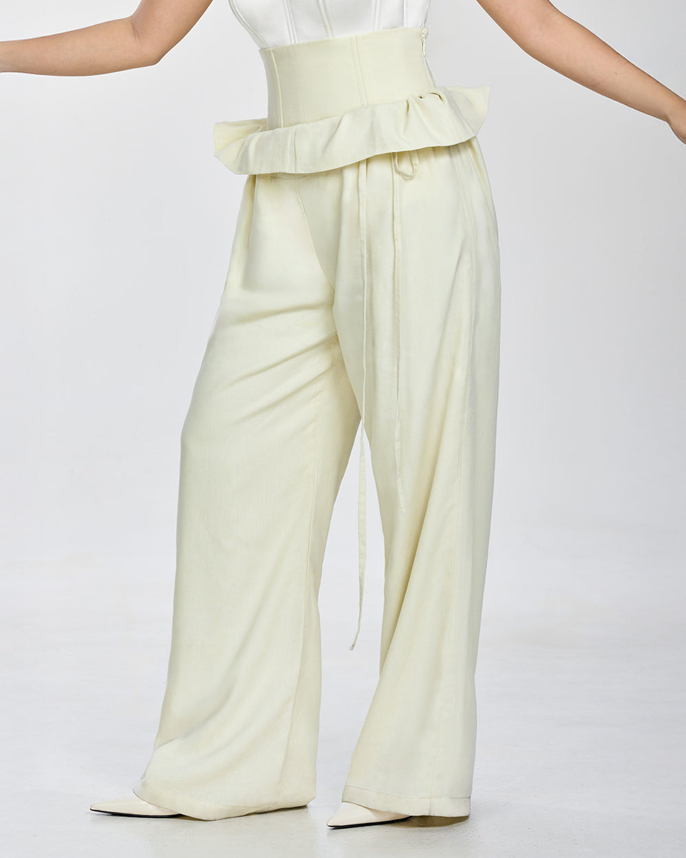 Lane Linen Corset Trousers in Cream