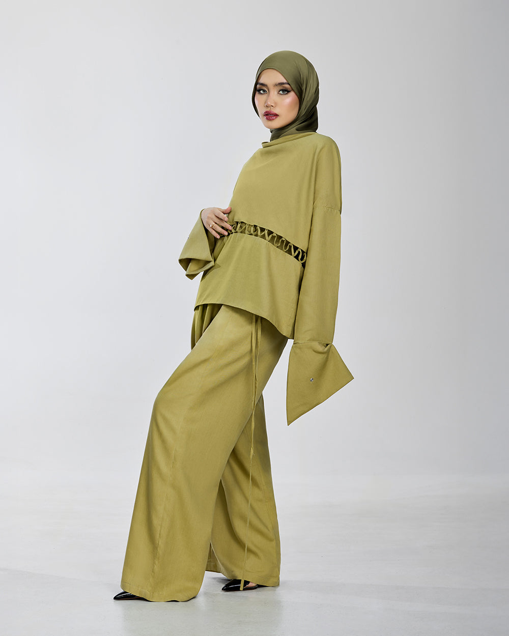 Lane Linen Detachable Top in Green