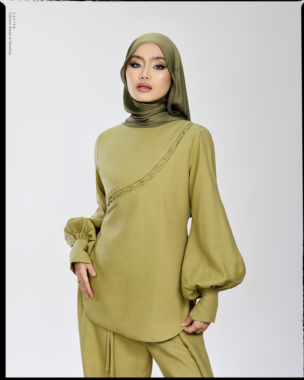 Lane Linen String Top in Green