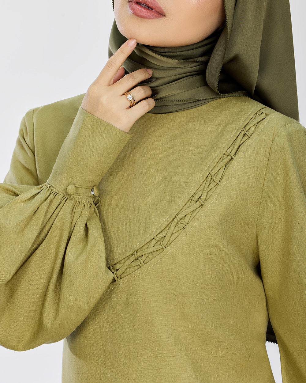Lane Linen String Top in Green