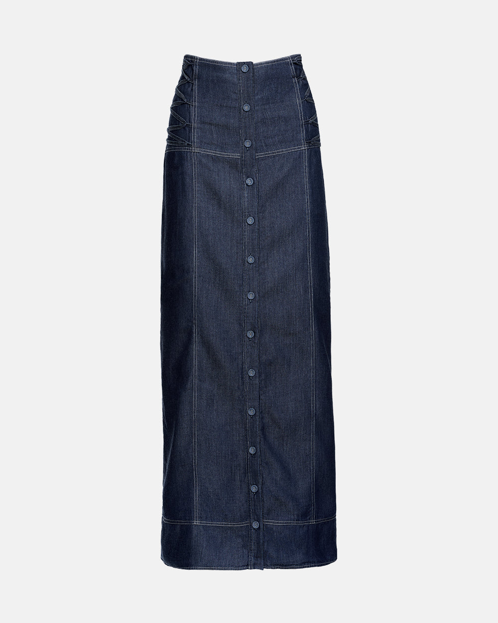 Lane Denim Straight Skirt in Dark