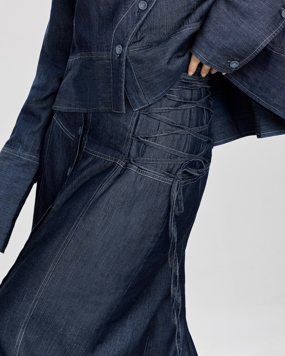 Lane Denim Straight Skirt in Dark