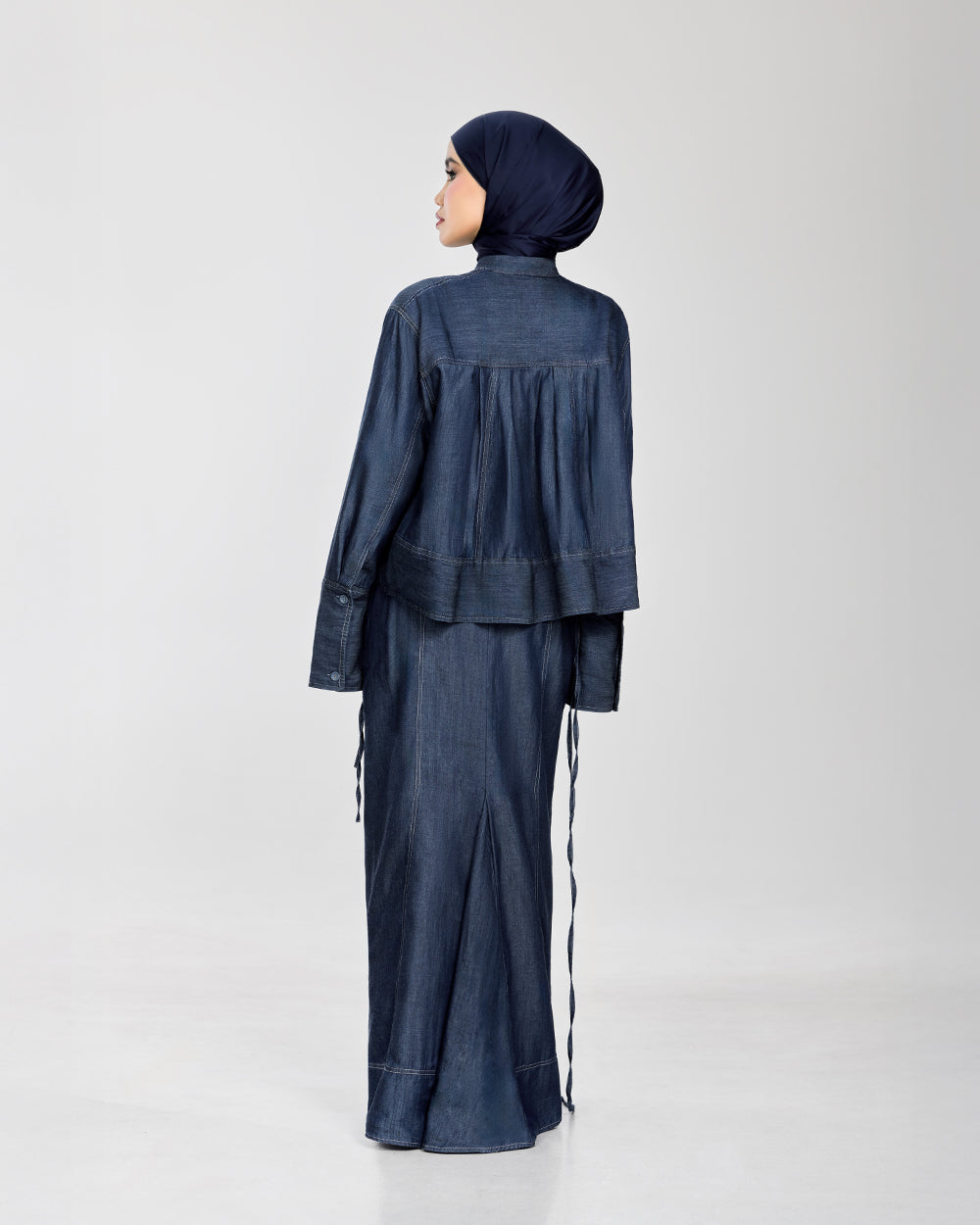 Lane Denim Straight Skirt in Dark