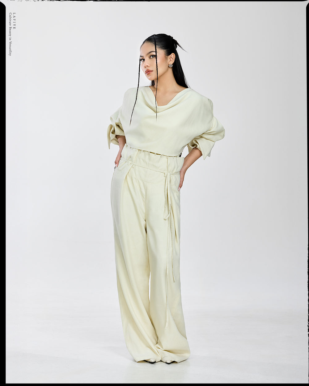 Lane Linen Corset Trousers in Cream